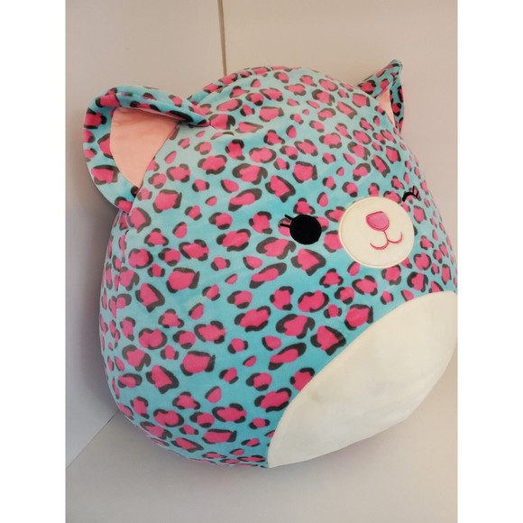 Rare Winking Squishmallows Chelsea the Cheetah 16" Pink Blue Spotted Cheetah - Picture 3 of 10